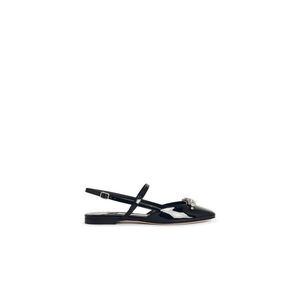 Jimmy Choo 'Belinda Sb Flat' Black Leather Ballet Flats Women